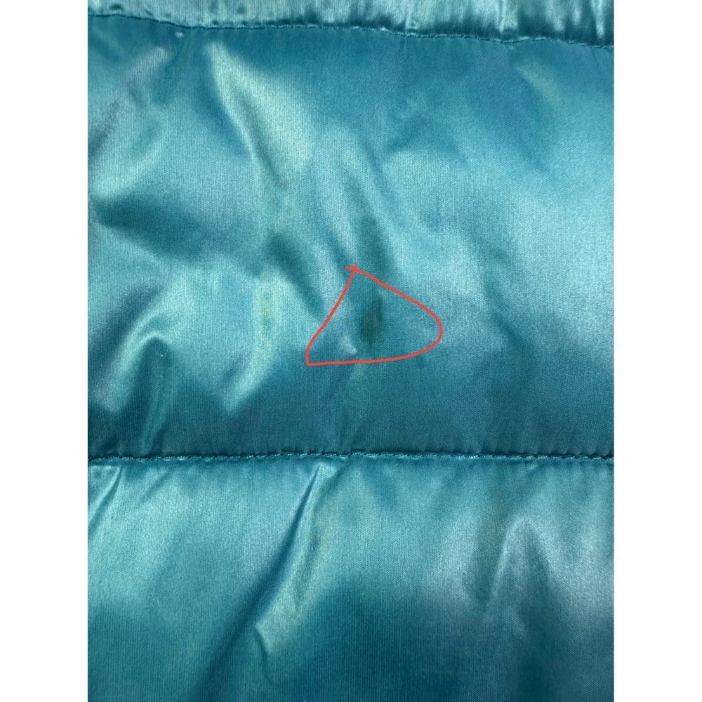 Tommy Hilfiger Men's Puffer Vest Teal‎ Blue Hooded Quilted Full Zip Size Large